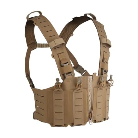 Tactical Chest Rig Lightweight MOLLE Vest, Adjustable Open Chest Rig with Pouches for Airsoft CS Games Outdoor Cover