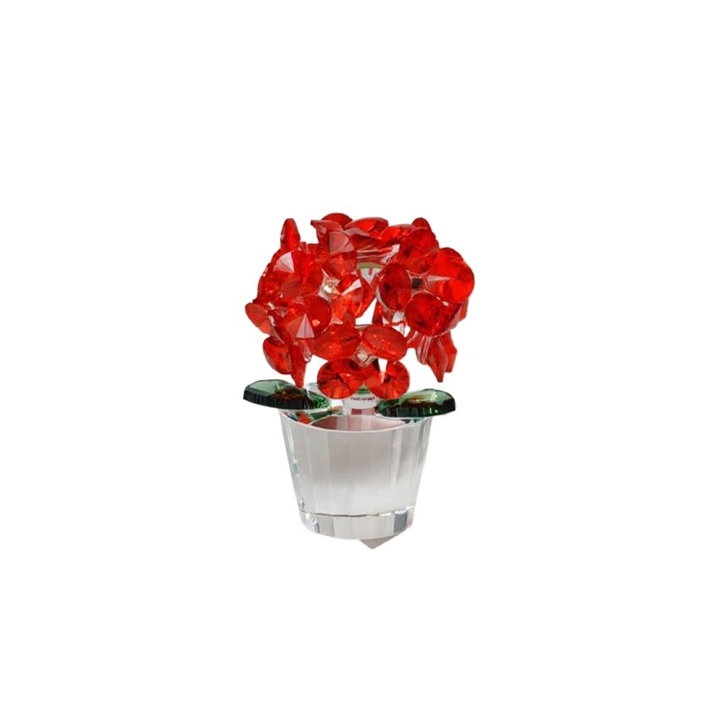 Florero artificial de la decoración de escritorio del hogar de la hortensia de cristal