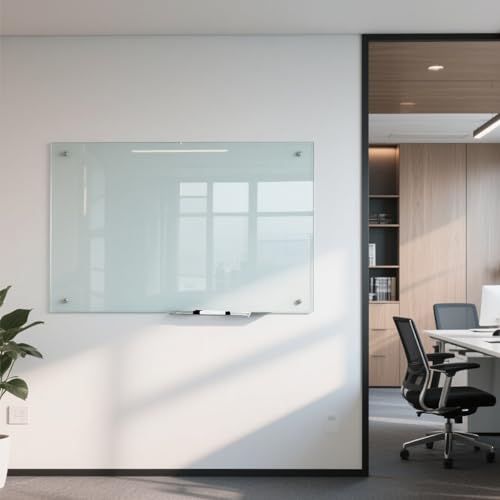 TWISBAY Glass Dry Erase White Board - 48 x 36 Inches Magnetic Glass Whiteboard for Wall Mounted, 4' x 3' Frameless Boards for Classroom Home, Office Supplies - Image 8