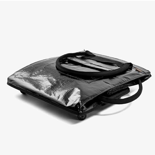 CleverMade Hauler Rolling Tote Bag, 90L Collapsible Portable Shopping Cart with Wheels for Groceries, Laundry, Organization – Heavy Duty Utility Tote with 75 lb Capacity, Basket with Wheels, Black by CleverMade - Image 9