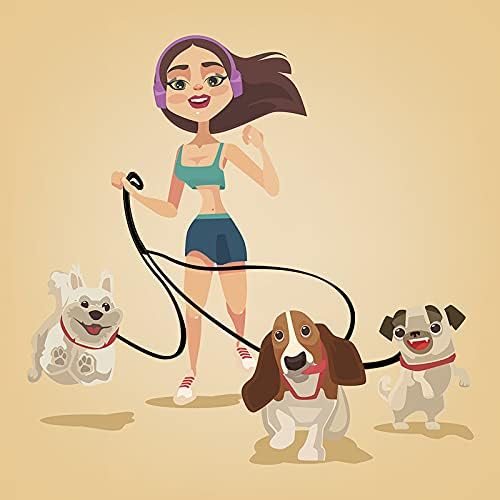 IDEAPRO 3 Dog Lead, Reflective Detachable 3 Way Dog Leash Handle padded Adjustable Triple Dog Coupler Traction Rope for Walking One, Two, Three Dogs