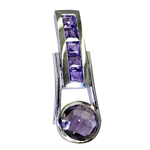 Pendentif améthyste pour femmes en argent rond - Le cadeau astrologique idéal né en février