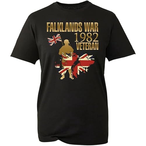 NAIFEN Falklands Wars 1982 Veteran, Soldiers War Remembrance Day Top Unisex 100% Cotton Short-Sleeve T-Shirts Black XXXL