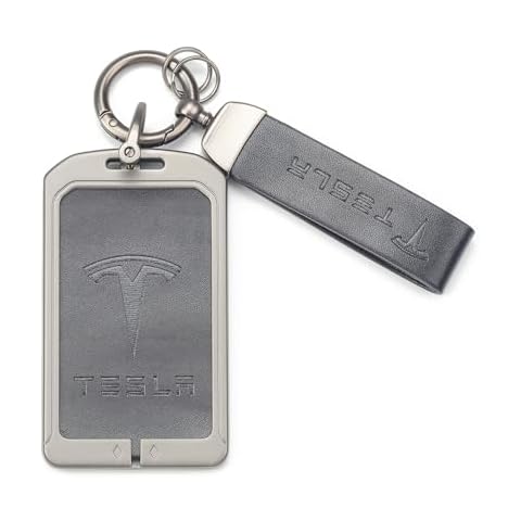 Key Card Holder for Tesla, Leather Card Key Holder for Model S/X/3/Y Cybertruck, Key Chain fit Tesla Key Card Holder,Door Entry Key Card Case Key Fob Cover Tesla Model 3 Y S X Accessories,Black Cover