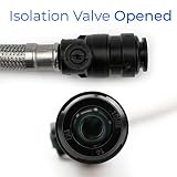 Xcel Home™ Zatwierdzone przez WRAS elastyczne złącze PushFit z zaworem izolacyjnym 15 mm x 3/4" BSP (500 mm długości), dostępne 3 długości, zlewozmywak kuchenny / łazienka umywalka ze stali nierdzewnej, pleciony ogon Flexi, 1 rura