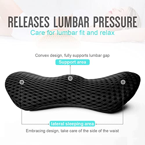 Tengyue Lumbar Support Pillow - Ergonomic Design For Office Chair, Car, And Home - Relieve Back Pain & Improve Posture - (Black) #TOP3
