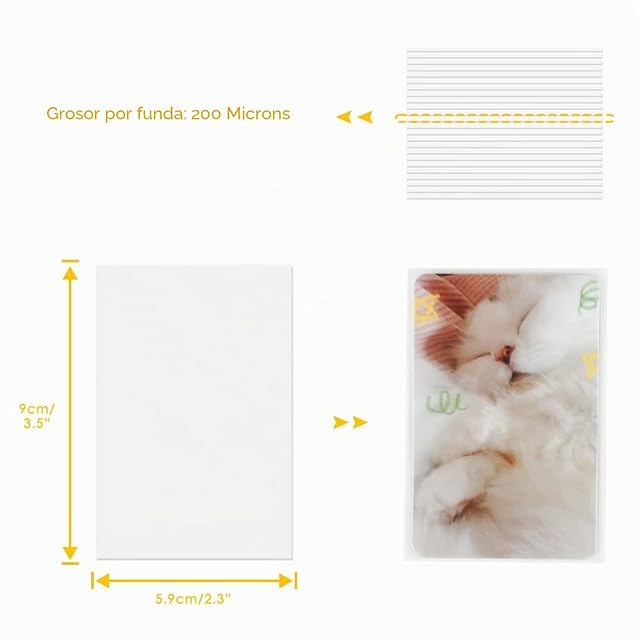 Foto 2 de 7 de Baskiss 100 paquetes de fundas para tarjetas fotográficas, 59x90 mm, 200 micras