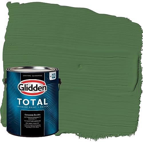 Glidden Total Interior Wall Paint & Primer All-in-One, Clover Leaf/Green, Flat, 1 Gallon