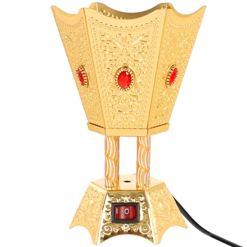 TEHAUX Electric Incense Burner for Home and Office 6.69 Inch Plug-in Censer with Middle Eastern Design Metal Aroma Burner Tabletop Decor for Yoga Spa Relaxation by TEHAUX - Image 9