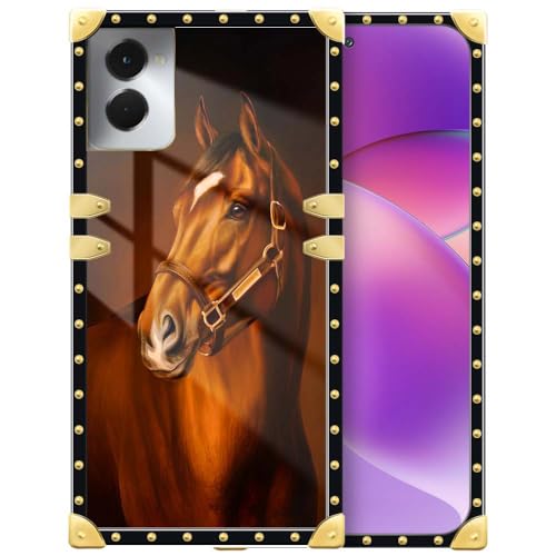 TAMEFOX Compatible with Moto G Power 2024 Case,Horse Case with Luxury Elegant Design for Women Shockproof Protective Cover for Motorola Moto G Power 2024 5G