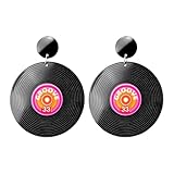 W WIDMANN MILANO Party Fashion - Schallplatten Ohrringe, Accessoire für 80er Jahre Outfits, 70er Jahre Disco Fever Kostüme