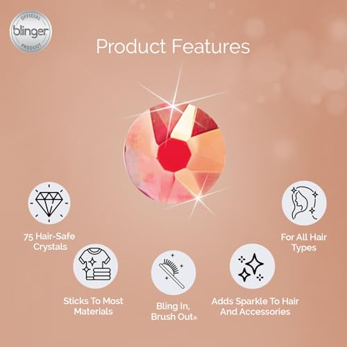 blinger Pacote de refil de cristal | 5 discos - 75 cristais de vidro de corte preciso | Ferramenta d