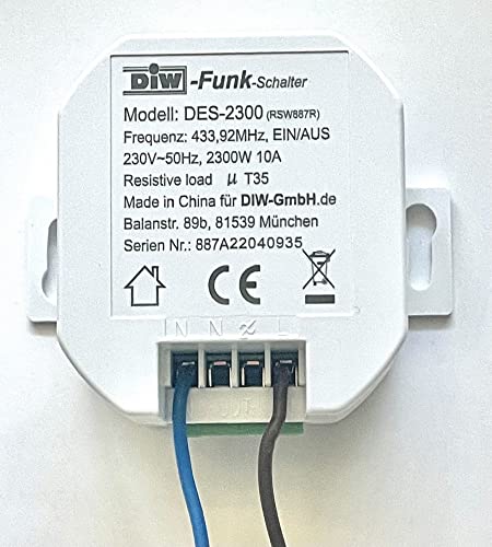 PD-548 DIW-Funk Kit détecteur de mouvement IP44 avec récepteur encastrable sans fil 230 V + émetteur mural sans fil – vue 7