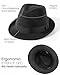 FURTALK Fedora Hats for Men Women Short Brim Felt Trilby Hat with Ribbon Adjustable Size 7-7 3/8, Black