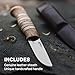 HELLE Knives - Arv - Outdoor Adventure Knife with Sheath, Stainless Steel Fixed Blade Hunting Knife, Curly Birch Handle, Made in Norway