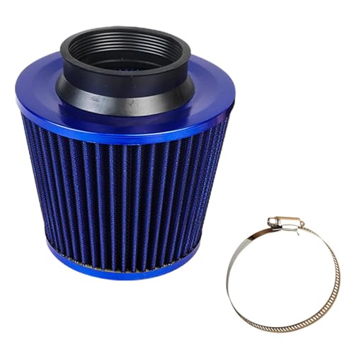 Filtro de aire de motor con abrazadera, accesorios de filtro de aire de 76 mm, adaptador de entrada de frío multifuncional de alto flujo para motor de coche de carreras deportivas
