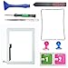 Prokit Adhesive White Ipad 4 Digitizer Touch Screen Front Glass Assembly - Includes Home Button + Camera Holder + Frame Bezel + Preinstalled Adhesive + Cleaning Kit with Slypry Premium Tool Kit