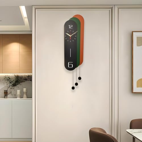 Image of Smartway Ravish Designer LED Wall Clock | Colorful Metal Decorative Clock with Built-in LED Light | Modern Wall Decor for Living Room, Bedroom, Kitchen, Dining & Hall