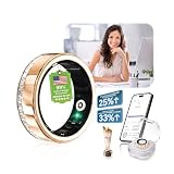 10. Gen Diamant Smart Ring und Kabelloses Ladeetui 【IP68 Wasserdicht-0 Messfehler】Fitness Tracking Ring with Heart Rate, Sleep Monitor，Tragbarer Smartring Kompatibel mit Android und iOS,Gold 9