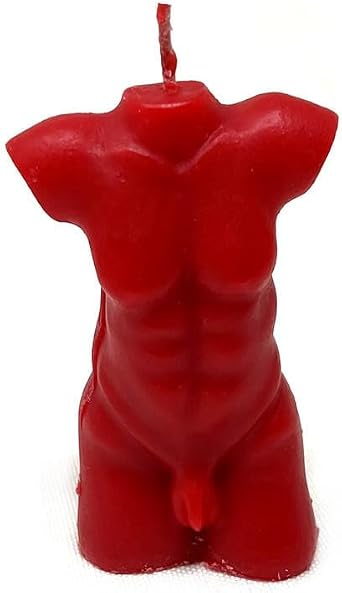 Vrinda Decorative Red Human Torso Shape Candle, 3 in for Rituals and Spells