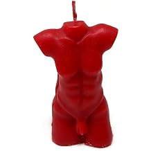 Vrinda Decorative Red Human Torso Shape Candle, 3 in for Rituals and Spells
