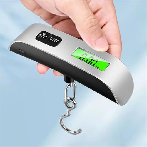 50kg/110lb Electronic Portable Hanging Scale - 5-Piece Set with LCD Display for Travel, Luggage, Camping, Fishing, and Home Use - Accurate Weight Measurement