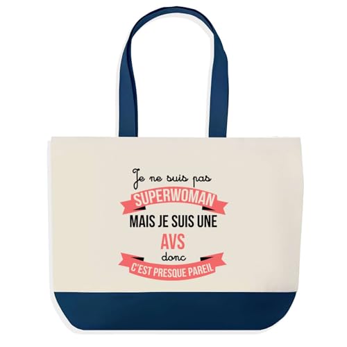 Sac de shopping bleu Planetee pour femme active idéal pour les courses et le marché du week-end