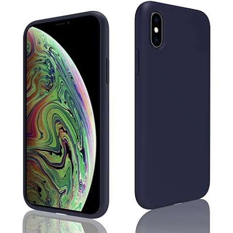 Restoo Liquid Silicone Case for iPhone Xs Max Case 6.5 inch,Full Body Shockproof Silky Soft Premium Silicone Case with Microfiber Liner for iPhone Xs Max 6.5 inch,Navy Blue Cover