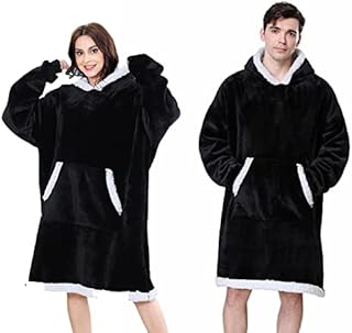 WUHUHAI Oversized Hoodie Blanket Super Soft Comfortable Blanket Hoodie Warm Giant Hoody Sweatshirt Wearable Sherpa with Front Pocket fit Men Women Teens Friends