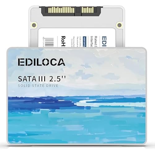 Ediloca 1TB SSD Internal Solid State Drive, 2.5" SATA III 6Gb/s, Up to 450MB/s Read Speed, 3D NAND Flash, Shock Drop-Proof for PC/Laptop/Desktop/NAS, Compatible with Windows/Mac/Linux (ES580E)