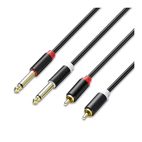 Câble 2RCA à 2x6.5mm 6.35mm double 1/4 TS OFC sans perte pour amplificateur