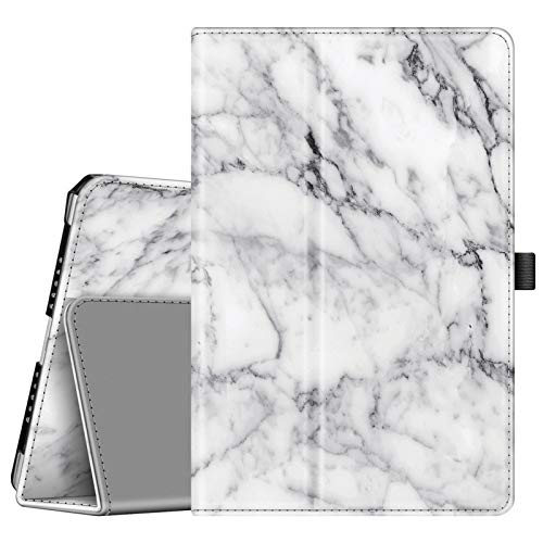 Fintie Folio Case for iPad 6th / 5th Generation (2018/2017), iPad Air 2 / Air 1 (9.7 Inch) - [Corner Protection] Premium Vegan Leather Stand Cover, Marble White