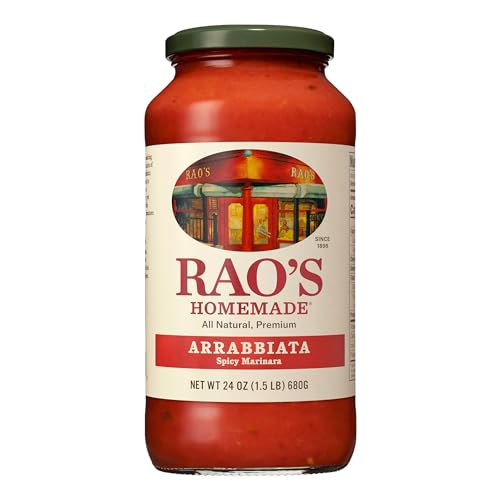 Rao's Homemade Arrabbiata Sauce, 24 oz, Tomato Sauce, Spicy, All Purpose, Keto Friendly Pasta Sauce, Premium Quality Tomatoes from Italy and Crushed Red Pepper
