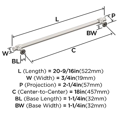 Amerock BP54066G10 | Satin Nickel Appliance Pull | 18 inch (457 mm) Center to Center Cabinet Handle | Winsome | Furniture Hardware by Amerock - Image 5
