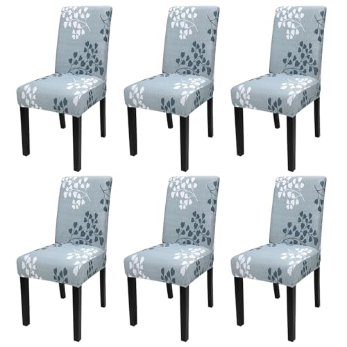 JQinHome Pattern Chair Covers for Dining Room Set of 6, High Stretch Removable Washable Parsons Chair Slipcover for Home Party Hotel Wedding Ceremony (Flower,6PCS) by JQinHome - Used condition - CA$31.53
