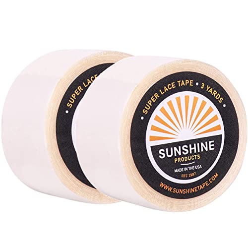 Image of Sunshine Tape | Super Lace Wig Adhesive Tape Roll | Double Sided, Medical Grade | Toupee and Wig Tape (1 inch x 3 YDS, 2 Rolls - Discounted)