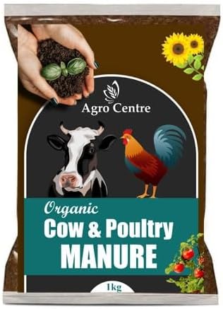 Agro centre | Organic Chicken - Cow Mix Manure | Essential Fertilizer Organic Soluble Fertilizer | Flower, Vegetable & Fruit Feed | All Purpose Plant Food - farmers Choice (3 Kg)