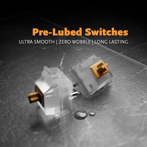 Image of Kreo Swarm 75% Gasket Mounted Wireless Mechanical Gaming Keyboard Bluetooth /2.4GHz, Hot-Swappable Pre-Lubed Switches, Double Shot PBT Keycaps, Customizable (GTMX Sense, Sasuke)