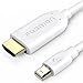 Mini DisplayPort to HDMI (15 FT), Fosmon Mini DP [Thunderbolt Port Compatible] to HDMI Cable Adapter For Surface Pro, MacBook Pro, iMac, Mac Mini - Gold Plated (White)