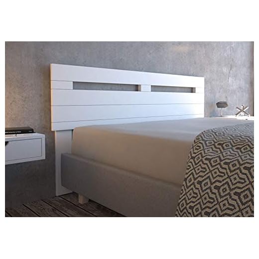 LA WEB DEL COLCHON - Cabecero de Madera Rústico Provenza para Cama de 180 (190 x 90 cms.) Blanco nórdico | Cabeceros Madera | Dormitorio Matrimonio | Cabezal Cama |Estilo nórdico