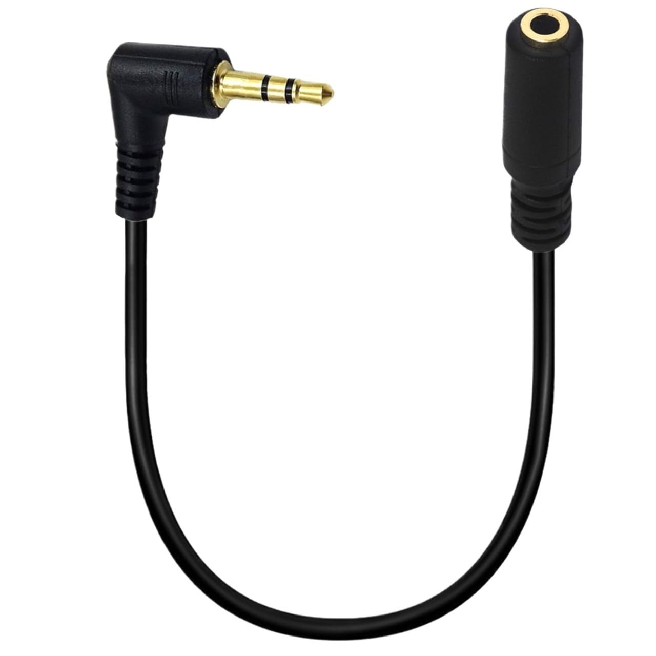 1 câble adaptateur audio stéréo mâle à angle droit TRS 3,5 mm vers 3 pôles femelle 3,5 mm doré
