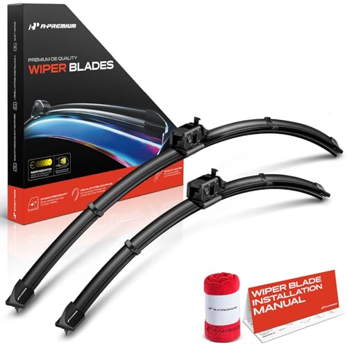 A-Premium 26" and 22" Windshield Wiper Blades Compatible with Mercedes-Benz GLE350, GLE450, GLE450e, GLE580, GLS450, GLE53 - MB Connector, with Wear Indicator & Towel, Left and Right (Pack of 2) by A-premium - Used condition - CA$8.68