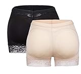 Lelinta Womens Butt Lifter Hip Enhancer Shaper Boyshort Control Panties Fake Ass Push Up Padded Buttock
