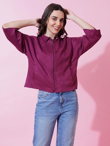 Image of 9 Impression Women's Printed Bomber Jackets | Full Zipper Regular Jacket | Casual Sweatshirt | Oversized Jackets for Women | Outdoor Office Wear Winter Jackets