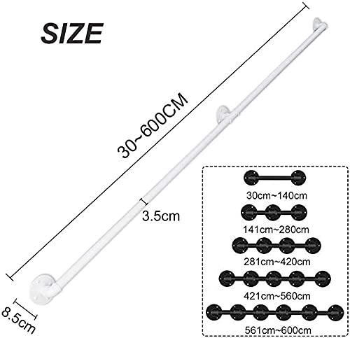Rampe d'escalier 510 cm en fer forgé avec tige de support murale