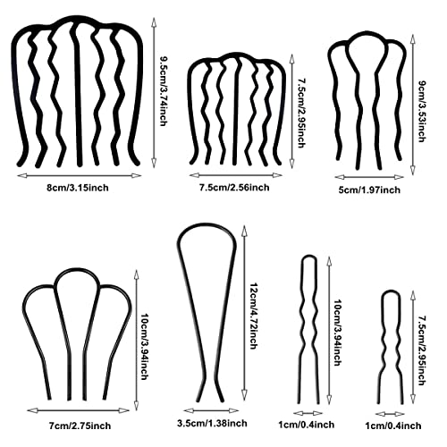 10 Pieces Hair Side Combs Hair Fork Clip U Shaped French Twist Comb Vintage Hair Stick For Updo Bun, Teeth Hair Pin Messy Bun Maker Hair Accessories For Women And Girls #TOP3