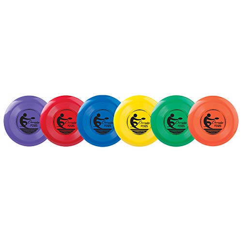 Champion Sports Competition Plastic Flying Discs, 9.5" D - Set of Six Assorted Colors