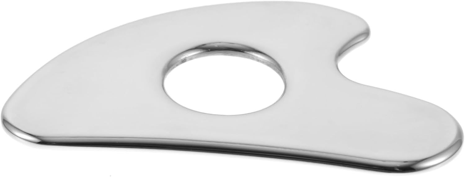 Stainless Steel Heart Shaped Gua Board Massage Tool for Facial Body Scraping Portable Massager for Face Eye Neck and More Convenient Muscle Relief