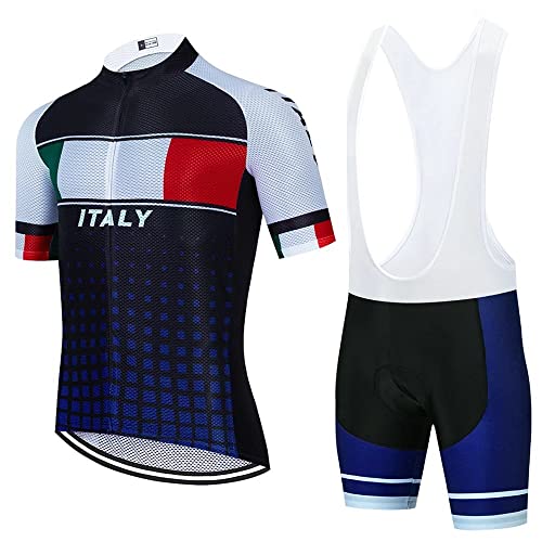 CXBNMA Traje Ciclismo Hombre, Maillot Ciclismo y Culotte con 3D Gel Pad para Verano Deportes al Aire Libre Ciclo Bicicleta