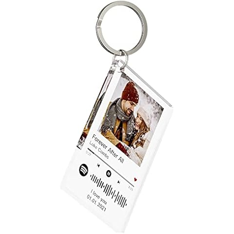 Bemaystar Spotify Keyring Personalised Photo - Personalised Keyring Photo with Song, Personalised Picture Keychain, Personalised Gifts for Men, Gifts for Him, Boyfriend Gifts Cover